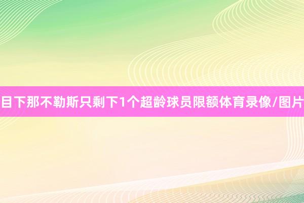 目下那不勒斯只剩下1个超龄球员限额体育录像/图片