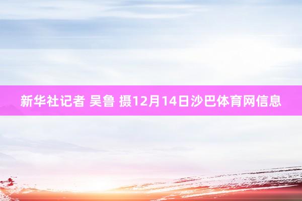 新华社记者 吴鲁 摄12月14日沙巴体育网信息