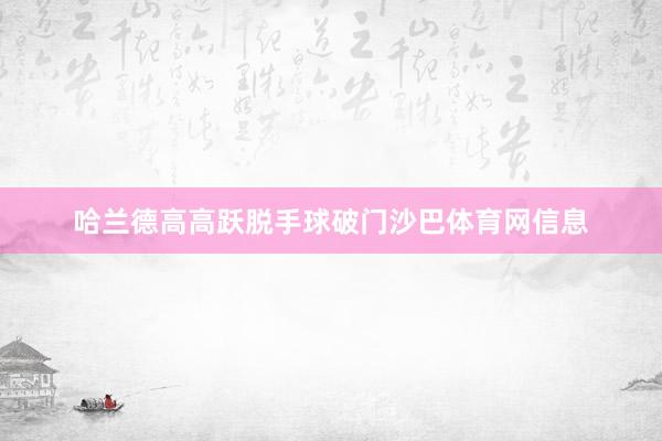 哈兰德高高跃脱手球破门沙巴体育网信息