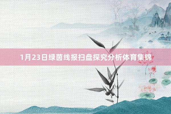 1月23日绿茵线报扫盘探究分析体育集锦