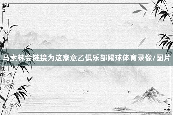 马索林会链接为这家意乙俱乐部踢球体育录像/图片