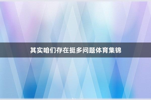 其实咱们存在挺多问题体育集锦