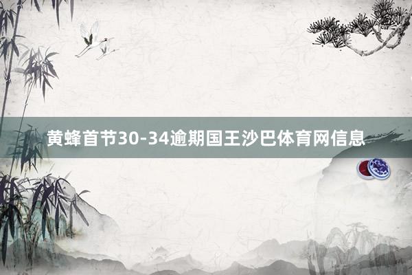 黄蜂首节30-34逾期国王沙巴体育网信息