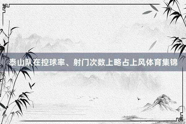 泰山队在控球率、射门次数上略占上风体育集锦